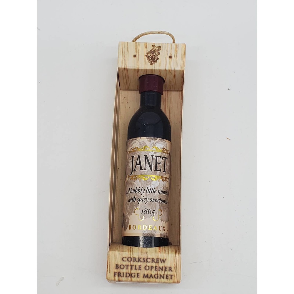 Corkscrew Wine Opener Magnet - Personalized with Janet